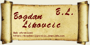 Bogdan Lipovčić vizit kartica